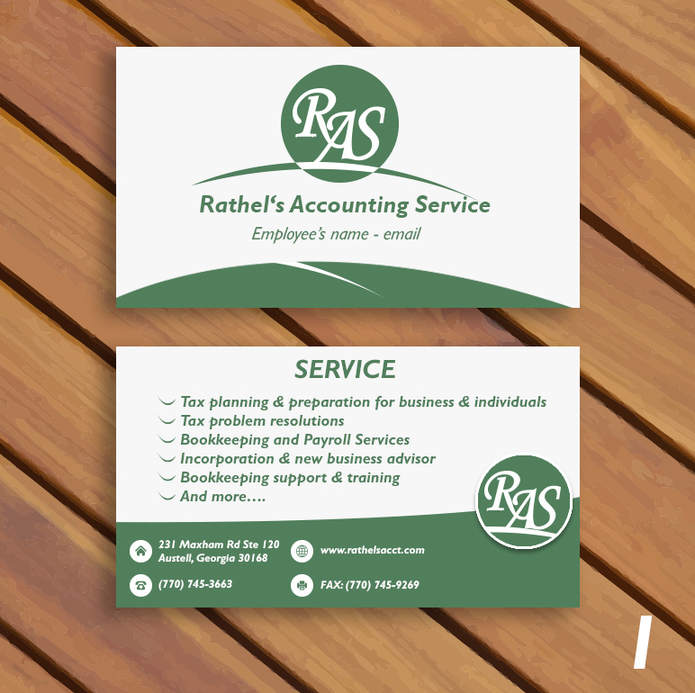 Business Card Design by Quy Nguyen for Rathel's Accounting Service | Design #8425407