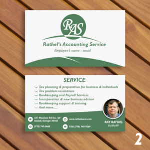Business Card Design by Quy Nguyen for Rathel's Accounting Service | Design #8425409