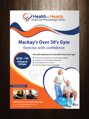 Poster Design by meet007 for Health and Hearts Exercise Physiology Clinic | Design: #2015920