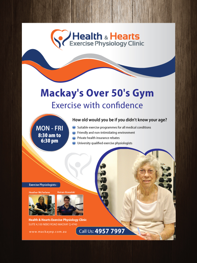 Poster Design by meet007 for Health and Hearts Exercise Physiology Clinic | Design #2023694