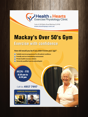 Poster Design by meet007 for Health and Hearts Exercise Physiology Clinic | Design: #2023752