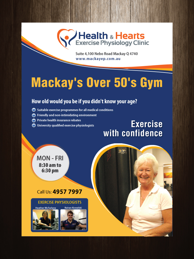 Poster Design by meet007 for Health and Hearts Exercise Physiology Clinic | Design #2027956