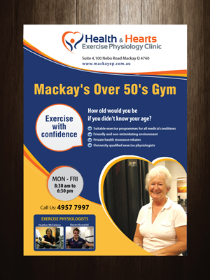 Poster Design by meet007 for Health and Hearts Exercise Physiology Clinic | Design: #2028010