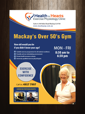 Poster Design by meet007 for Health and Hearts Exercise Physiology Clinic | Design: #2028035
