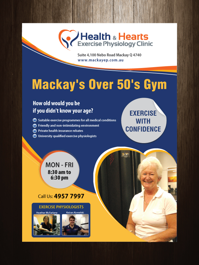 Poster Design by meet007 for Health and Hearts Exercise Physiology Clinic | Design #2028043