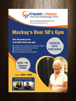 Poster Design by meet007 for Health and Hearts Exercise Physiology Clinic | Design: #2028043