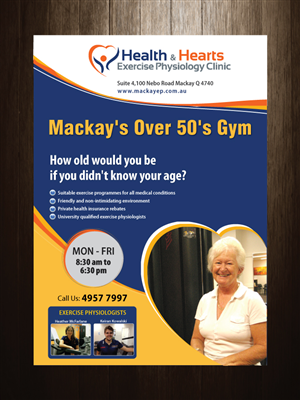 Poster Design by meet007 for Health and Hearts Exercise Physiology Clinic | Design: #2028086