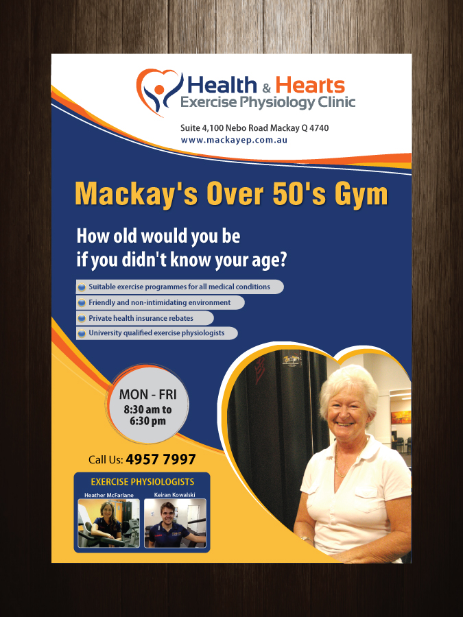 Poster Design by meet007 for Health and Hearts Exercise Physiology Clinic | Design #2028124