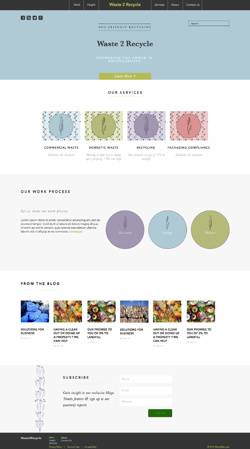 Web Design by Ash  for Waste 2 Recycle | Design #8439066