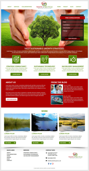 New Waste 2 Recycle waste management business seeking web site | Diseño Web por -Marc-
