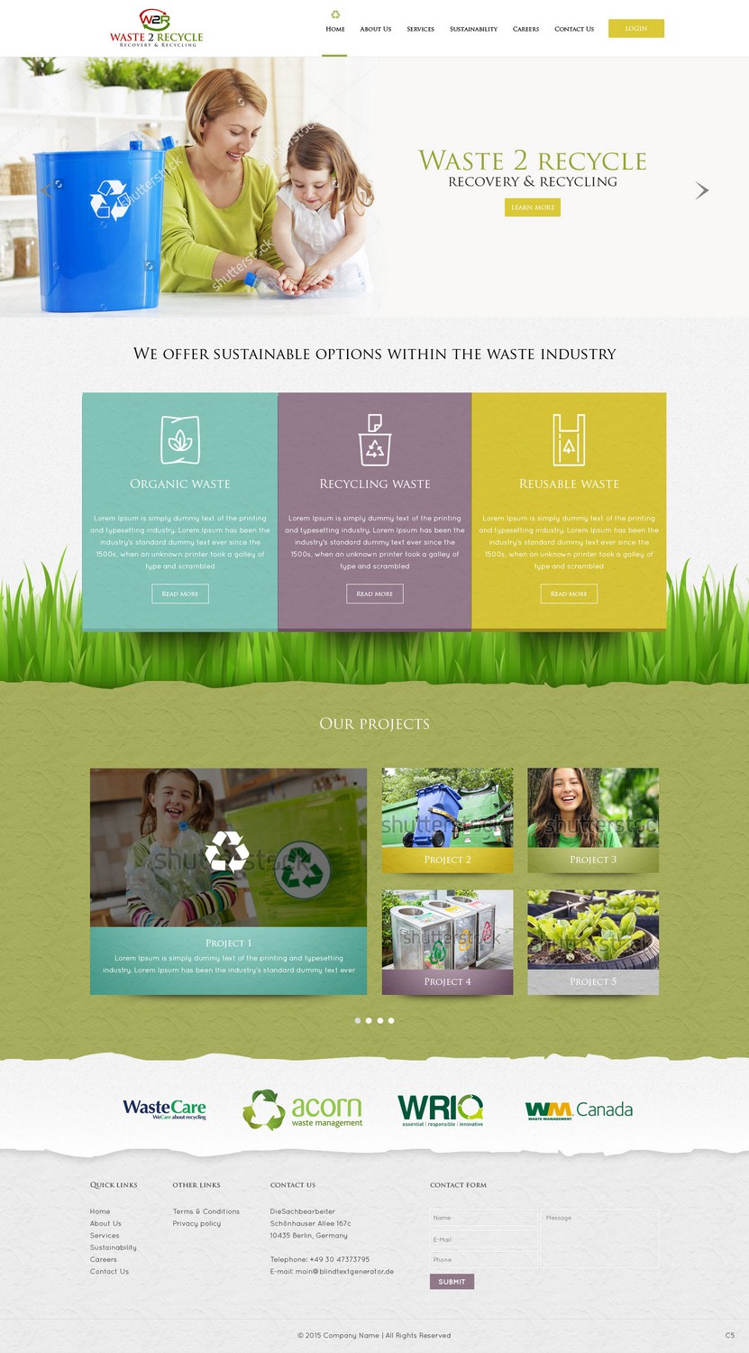 Web Design par pb pour Waste 2 Recycle | Design #8463020