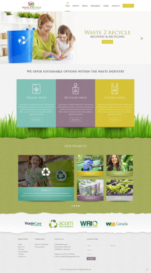 Web Design par pb pour Waste 2 Recycle | Design : #8463020