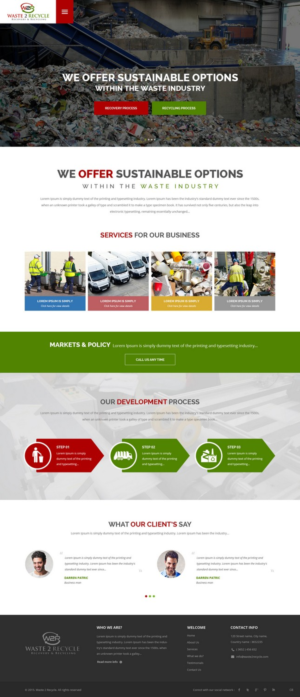 Web Design par pb pour Waste 2 Recycle | Design : #8463052