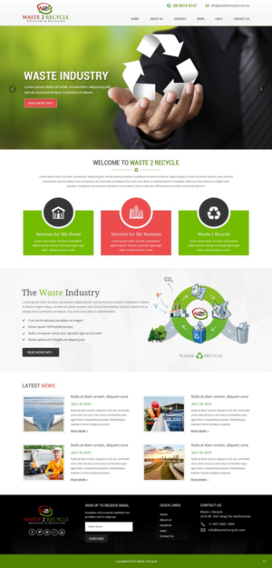Web Design by pb for Waste 2 Recycle | Design: #8463330
