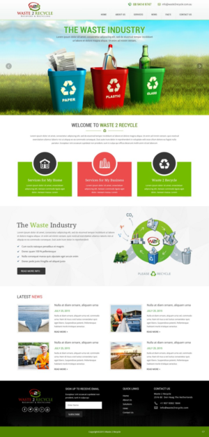 Web Design by pb for Waste 2 Recycle | Design: #8463331