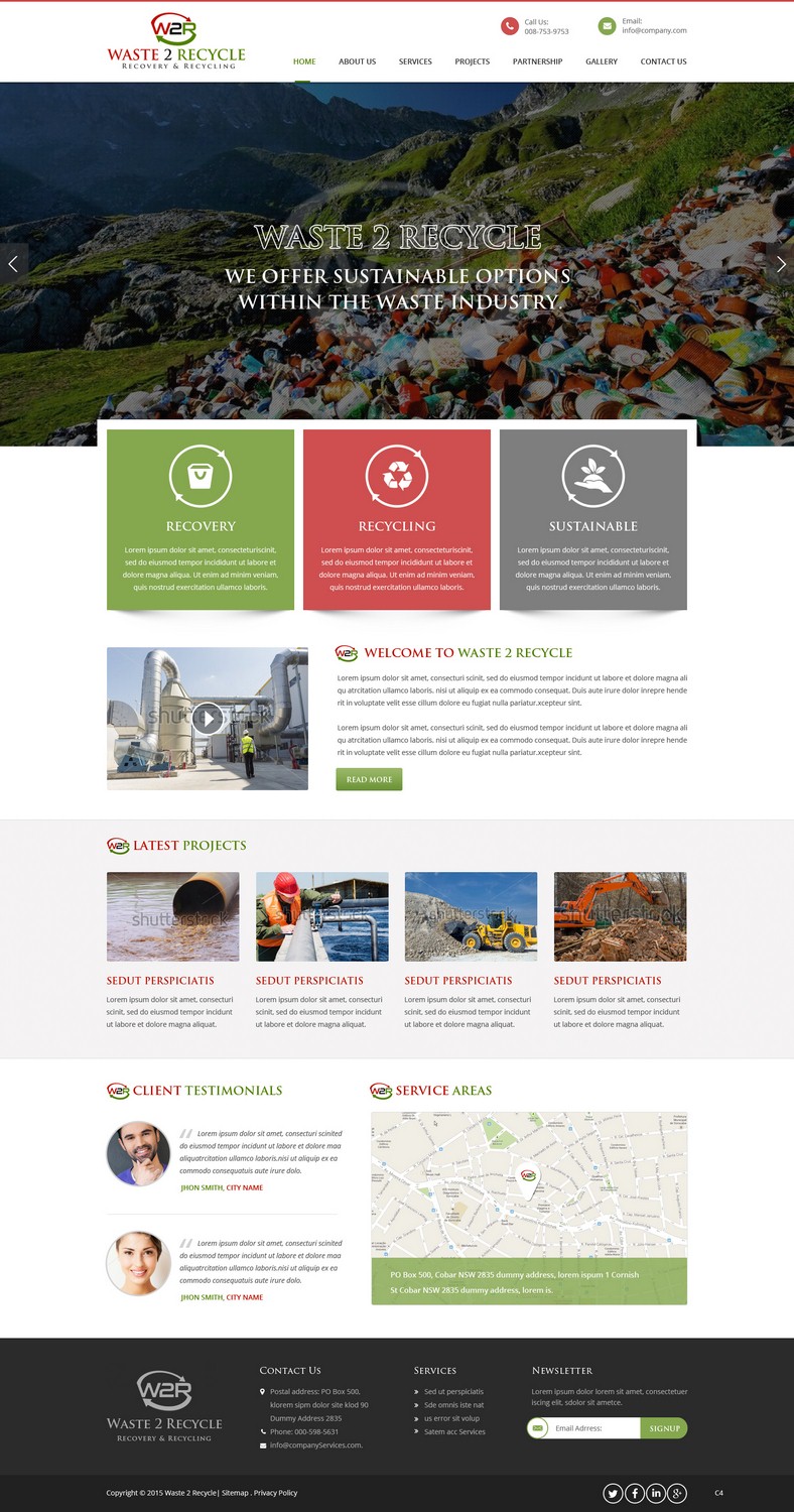 Web Design par pb pour Waste 2 Recycle | Design #8463332