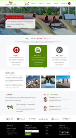 Web Design par pb pour Waste 2 Recycle | Design : #8463337