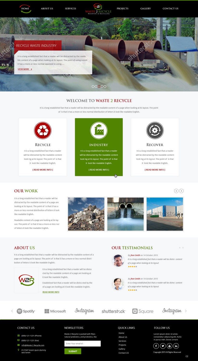 Web Design by pb for Waste 2 Recycle | Design #8463338