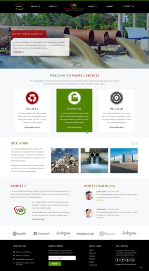 Web Design par pb pour Waste 2 Recycle | Design : #8463338