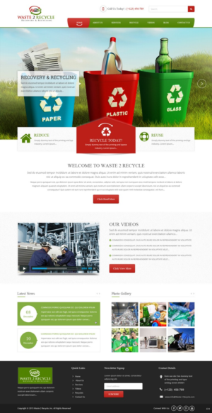 Web Design par pb pour Waste 2 Recycle | Design : #8463339