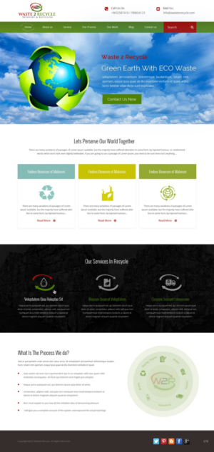 Web Design by pb for Waste 2 Recycle | Design: #8463340