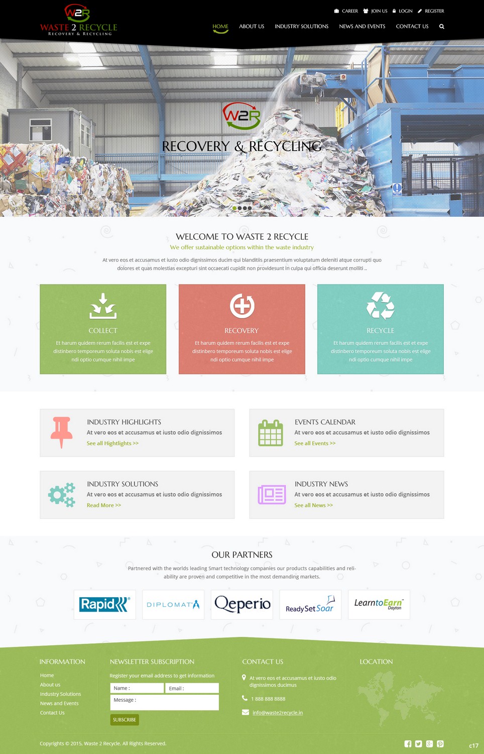 Web Design by pb for Waste 2 Recycle | Design #8463397