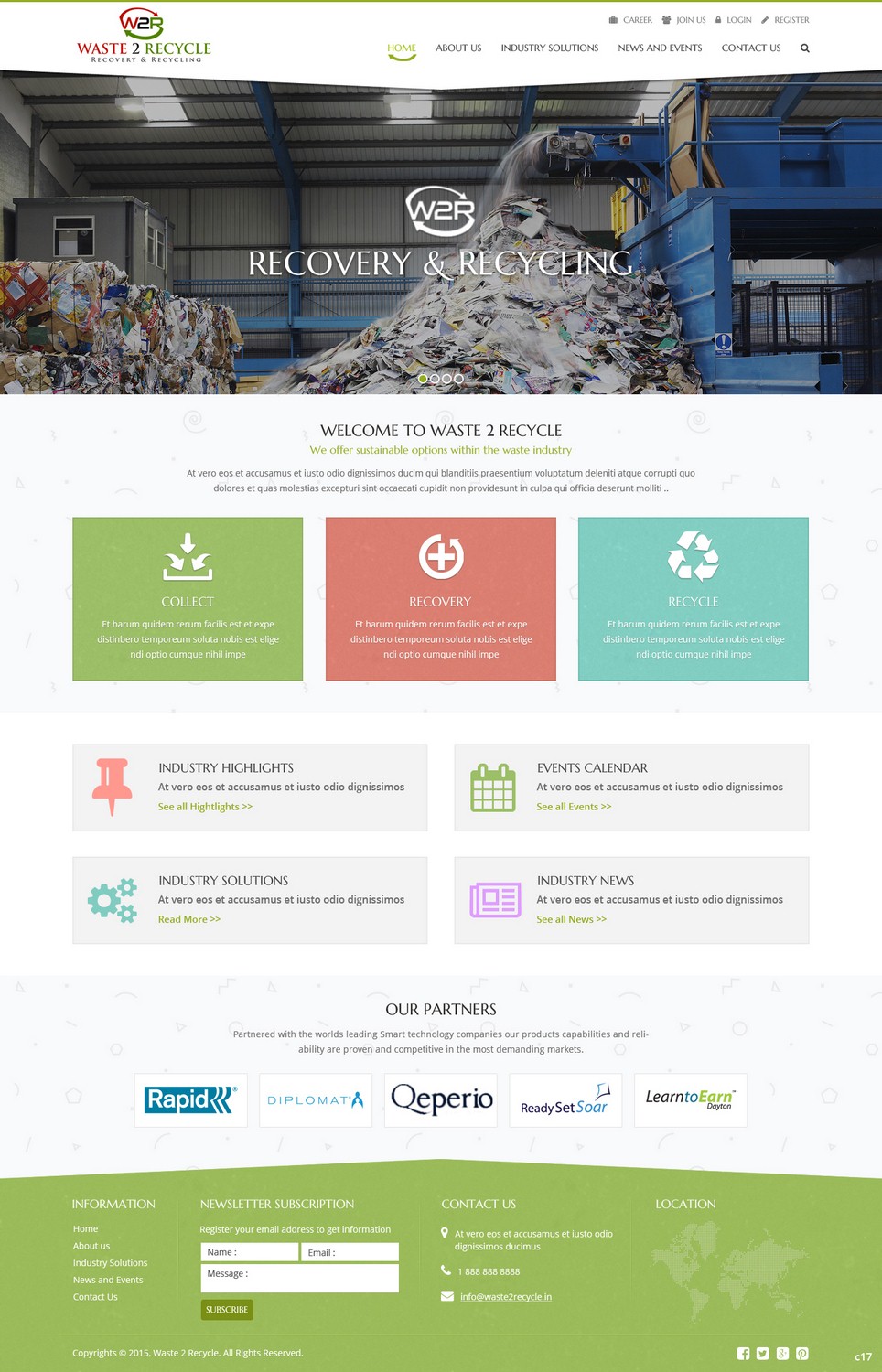 Web Design by pb for Waste 2 Recycle | Design #8463398