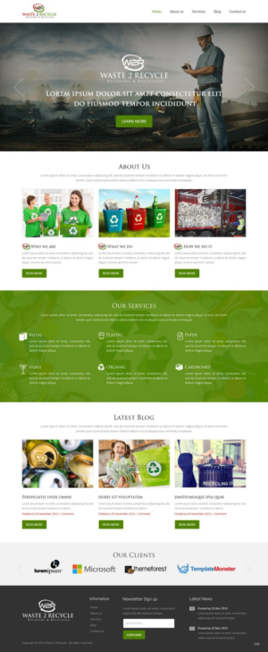 Web Design by pb for Waste 2 Recycle | Design: #8463401