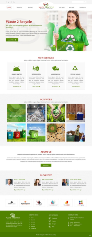 Web Design by pb for Waste 2 Recycle | Design: #8463423