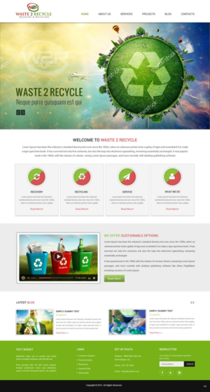 Web Design by pb for Waste 2 Recycle | Design: #8472668
