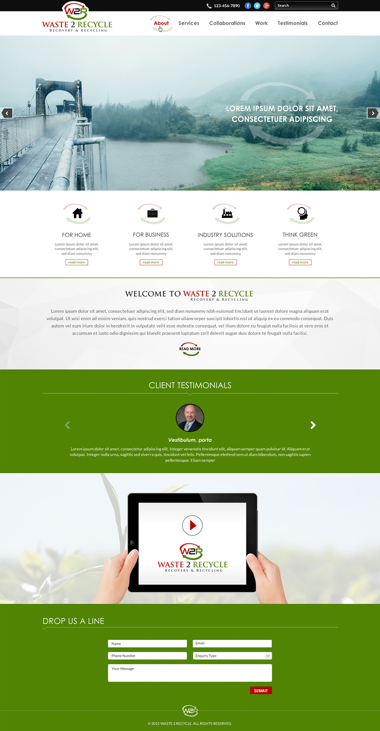 Web Design by Sbss for Waste 2 Recycle | Design #8449007