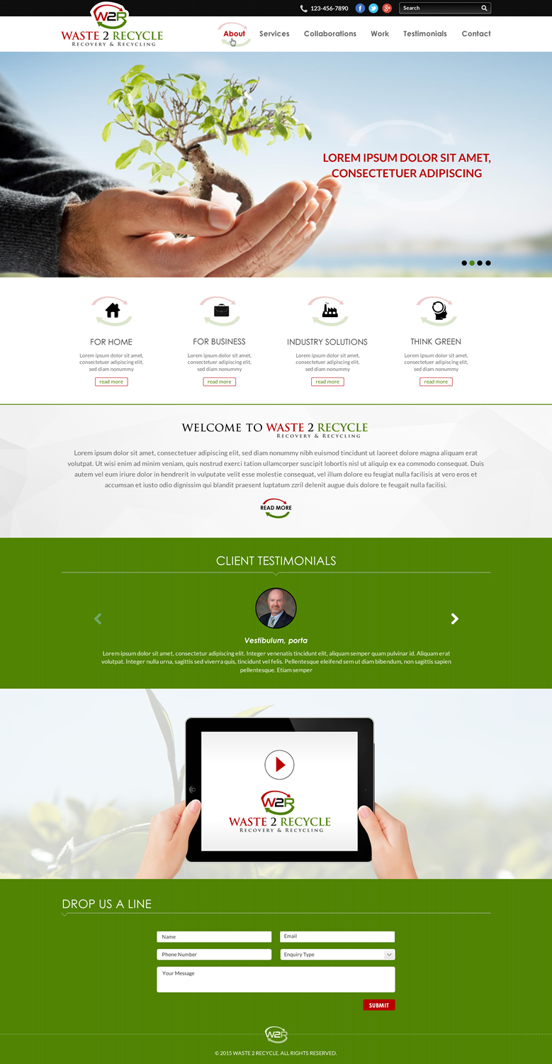 Web Design by Sbss for Waste 2 Recycle | Design #8449008