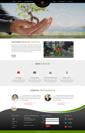 Web Design by Sbss for Waste 2 Recycle | Design: #8449011