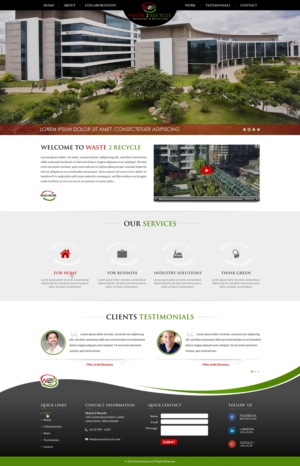 Web Design par Sbss pour Waste 2 Recycle | Design : #8449031