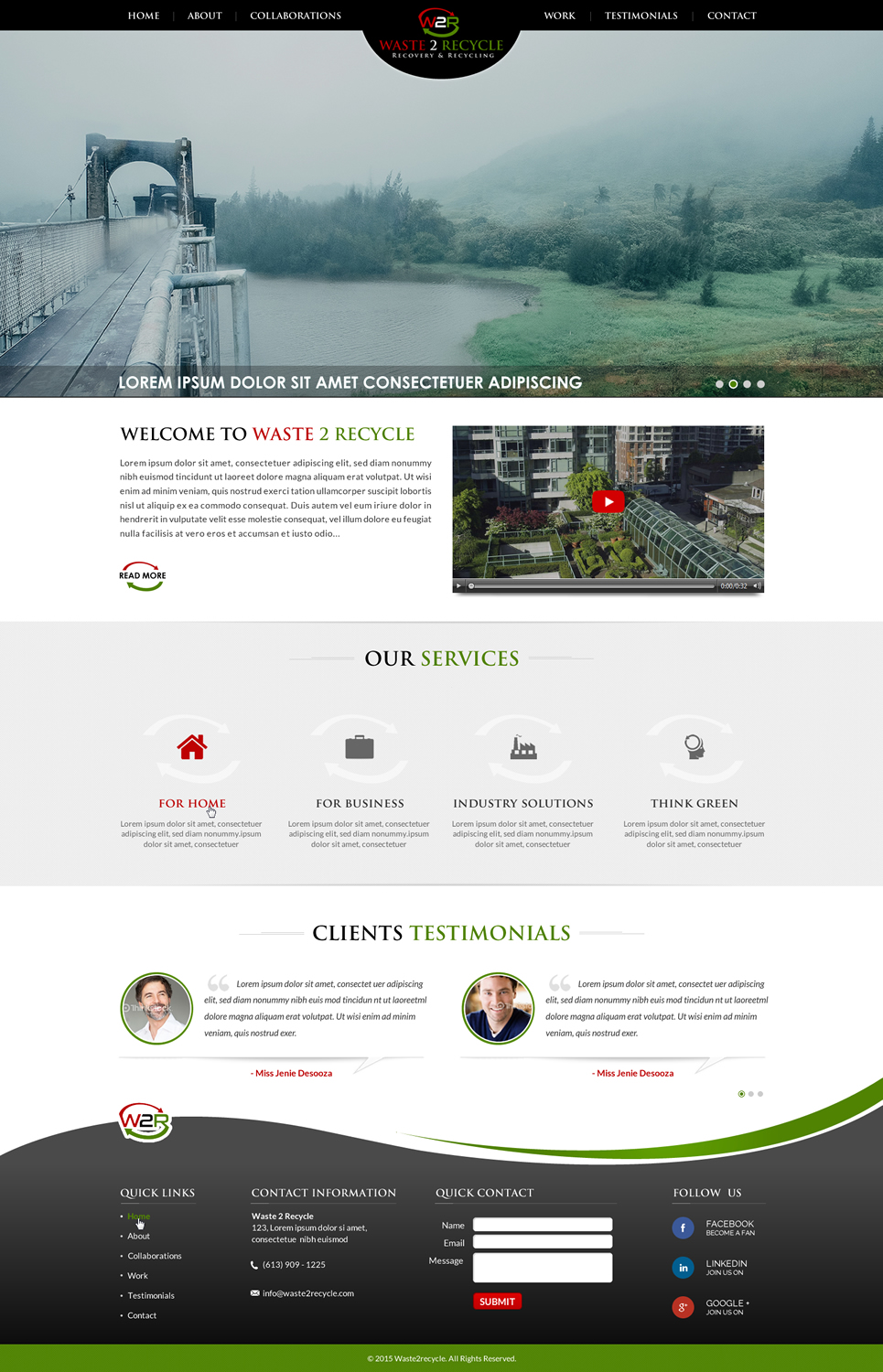 Web Design by Sbss for Waste 2 Recycle | Design #8449032
