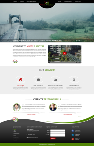 Web Design par Sbss pour Waste 2 Recycle | Design : #8449032