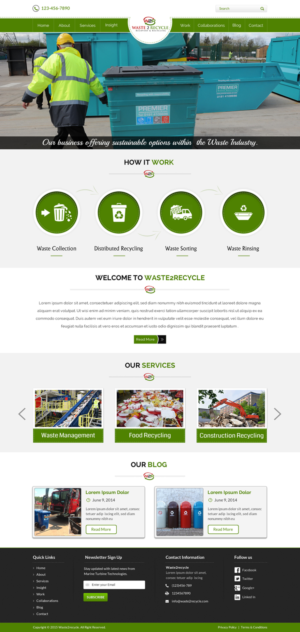 Web Design par Sbss pour Waste 2 Recycle | Design : #8449923