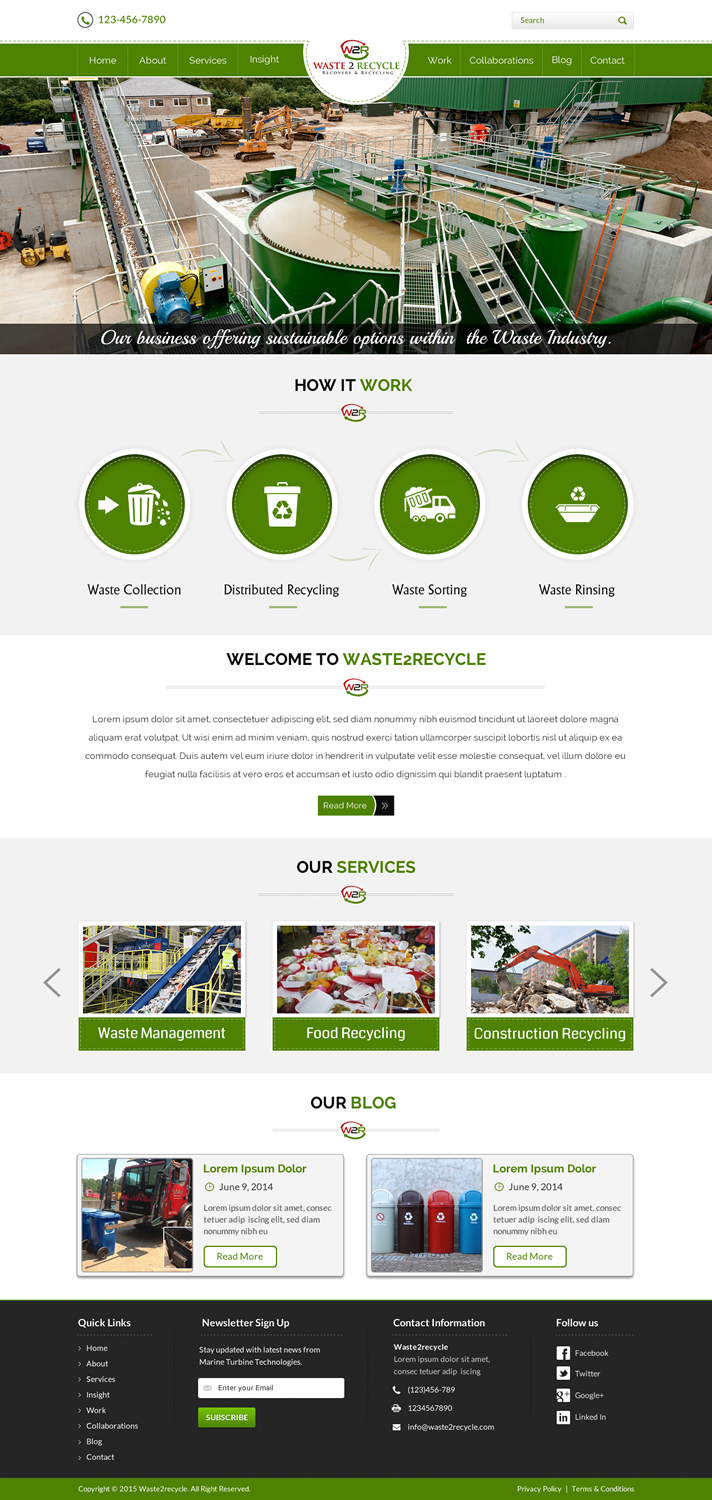 Web Design by Sbss for Waste 2 Recycle | Design #8449925