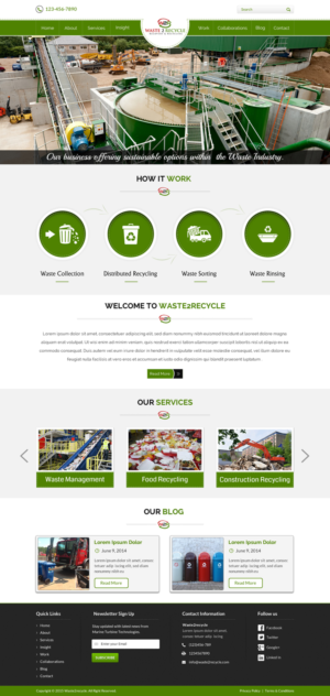 Web Design par Sbss pour Waste 2 Recycle | Design : #8449925