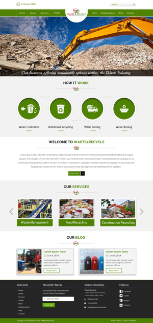 Web Design par Sbss pour Waste 2 Recycle | Design : #8449926