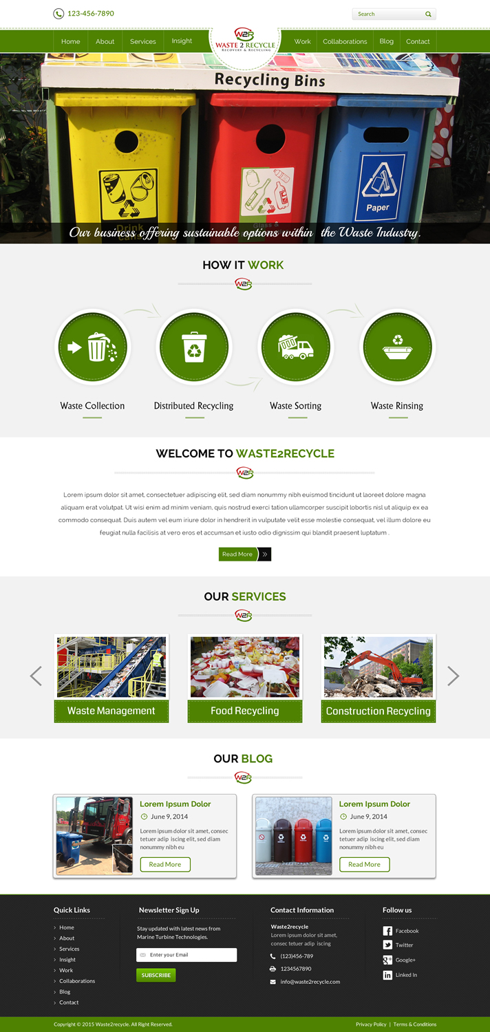 Web Design by Sbss for Waste 2 Recycle | Design #8449927