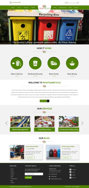 Web Design par Sbss pour Waste 2 Recycle | Design : #8449927