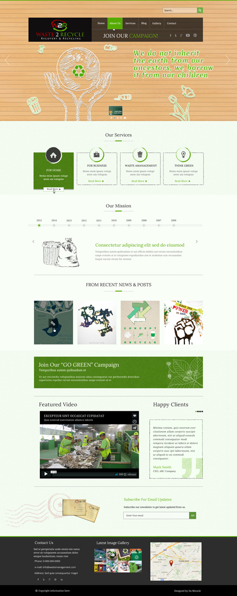 Diseño Web por Da Miracle para Waste 2 Recycle | Diseño #8455351