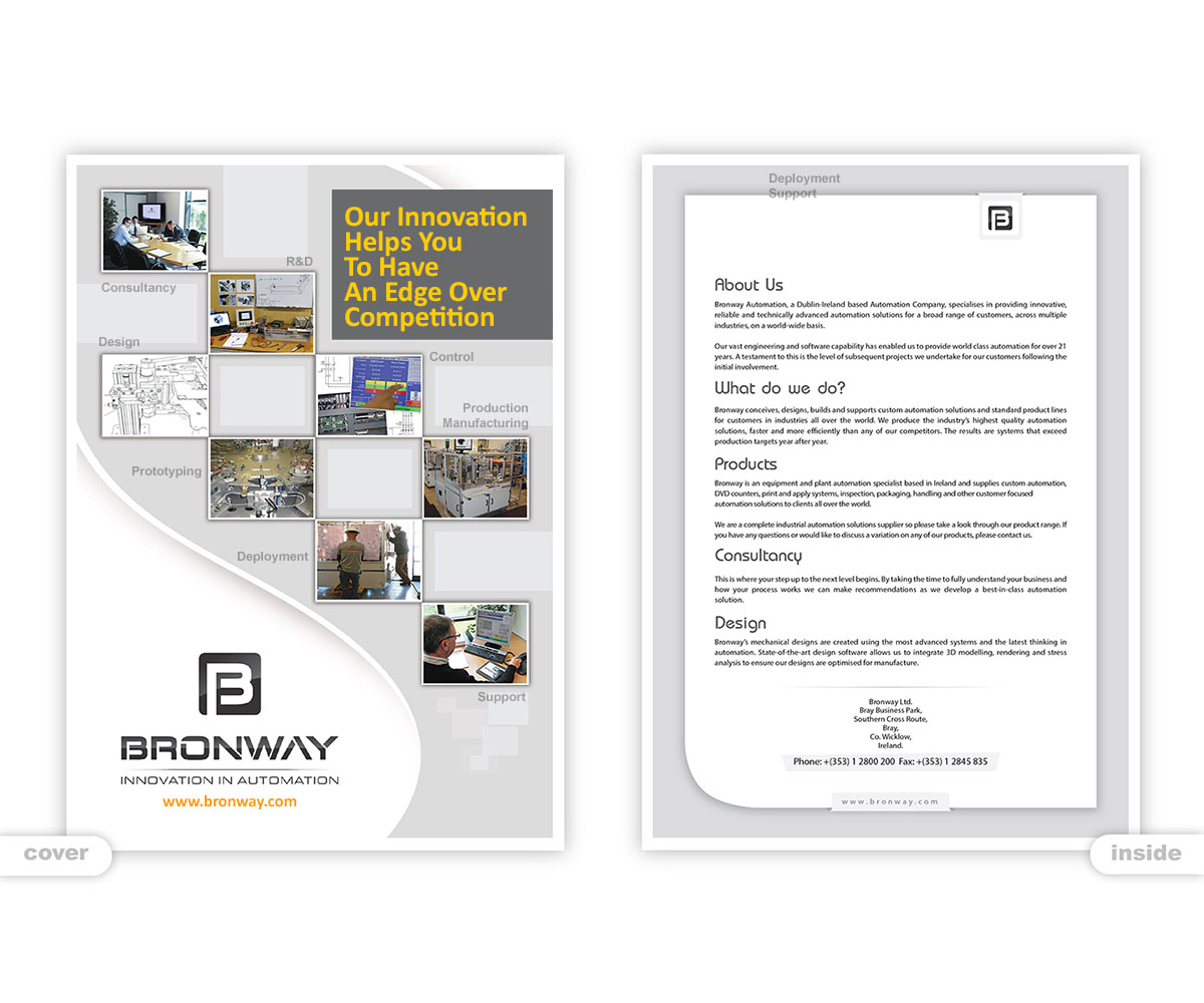 Brochure Design by Deepa Nair for Bronway Automation Ltd | Design #2035516