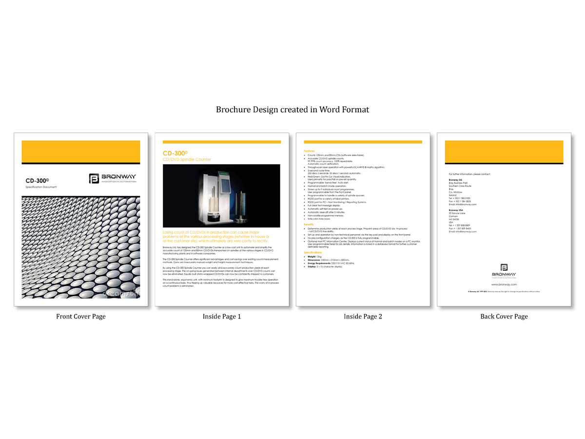 Brochure Design by SP Designwork for Bronway Automation Ltd | Design #2129270