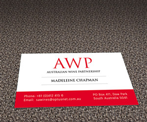 Design de Carte de Visite par Sucre pour Australian Wine Partnership | Design : #2003397