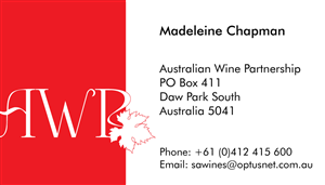 Design de Carte de Visite par Shalini pour Australian Wine Partnership | Design #2007615