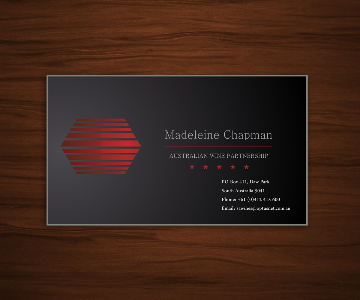 Business Card Design by FutureDesigne for Australian Wine Partnership | Design #2004739
