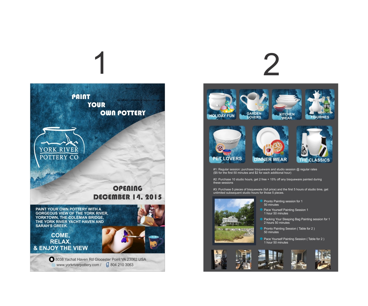 Design de Menu par matoshreedesign pour York River Pottery Company | Design #8473711