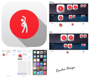 App Icon for iOS app, corresponding watch app icon and launch screen | Diseño Con Ícono por Rendra Creative Art
